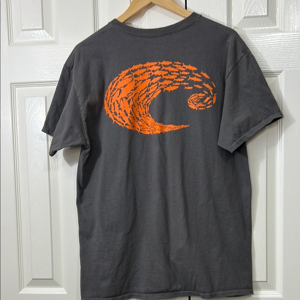 Costa Orange and Gray Short Sleeve Tee L